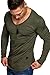 Produktbild Amaci&Sons Oversize Herren Longsleeve Vintage Sweatshirt V-Neck Basic V-Ausschnitt Shirt 6060 Khaki M