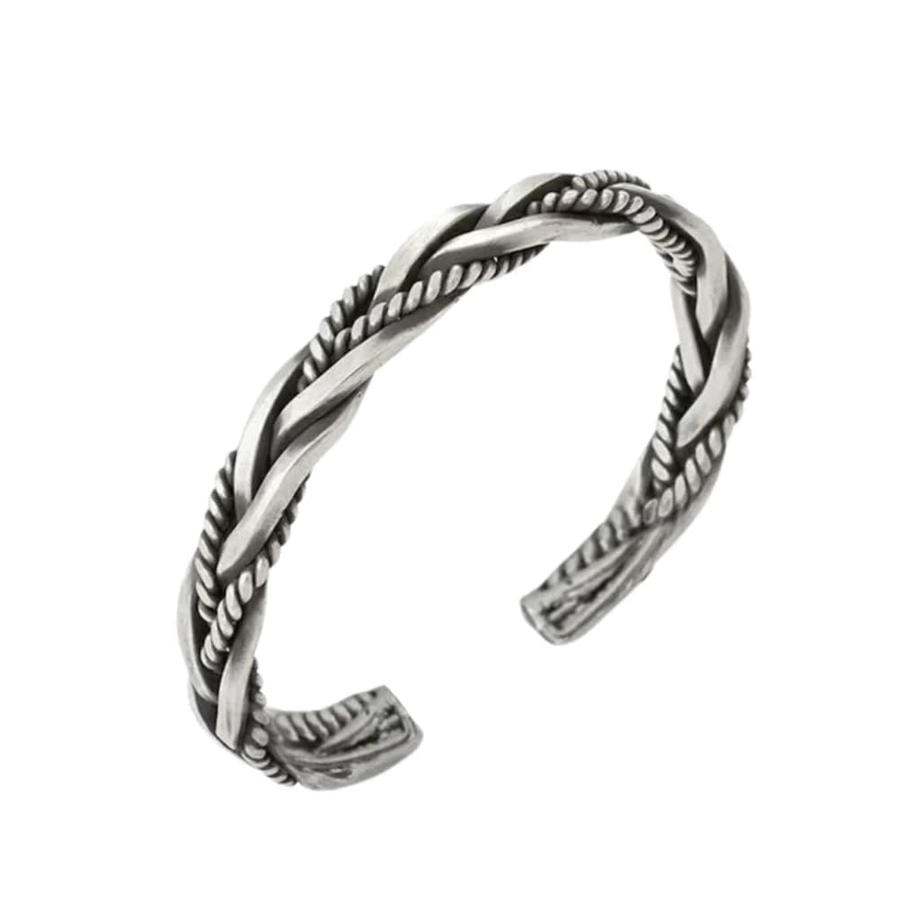 the men thing TWISTED TEXTURE - Open Bangle Bracelet (Adjustable) - Elegant look - 5mm copper for Men & Boys-picture-13