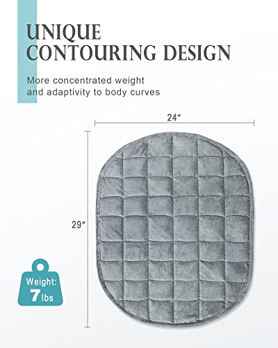 Cottonblue Weighted Lap Blanket 7Lbs, Cozy Luxury Crystal Velvet Weighted Blanket For Adults, Small Weighted Blanket For Relaxation, Sleeping, Travel, Grey, 29" X 24" #TOP2