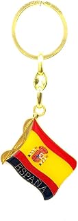BDM Original Spain Engraved Metal Keyring with National Flag Letters for Men or Women, One Size, Metal