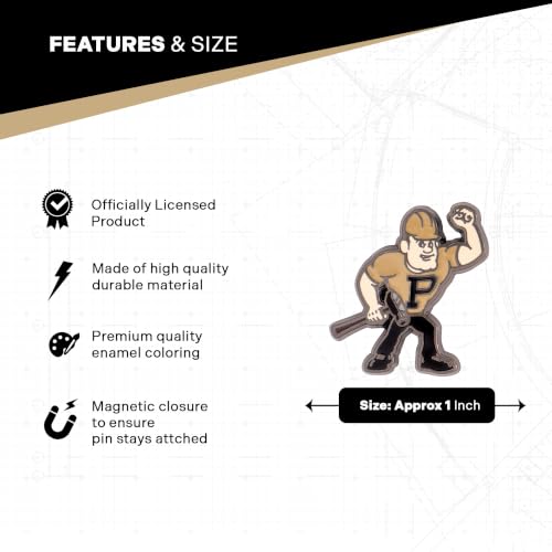 Image of Desert Cactus Purdue University Magnetic Metal Lapel Pin (E) | Officially Licensed PU Purdue Boilermakers Enamel Finish Lapel Pin Formal Wear Bag and Hat Jewelry Tie Track Brooch Pin