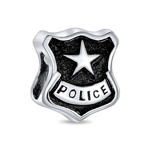 Abalorios de policía para llevar en el uniforme o pulsera europea de plata de ley femenina