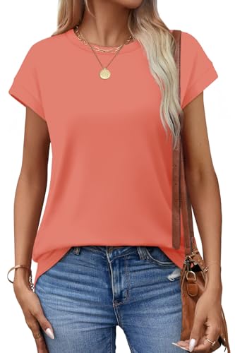 Image of Alaroo Womens Summer Tops Short Sleeve Shirts Crew Neck Cute Trendy Tunic Blouses (S-3XL)
