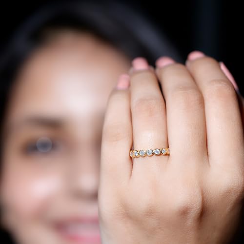 Certified Lab Grown Diamond Eternity Band, Ef-Vs Quality, Bezel Set Diamond Wedding Ring - With Jewelry Box4