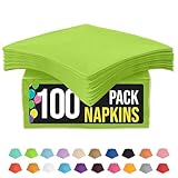 Party Solids Lime Paper Napkins Disposable Everyday 100 Pcs 2 Ply Lime Dinner Napkins Bulk For Parties & Party Supplies