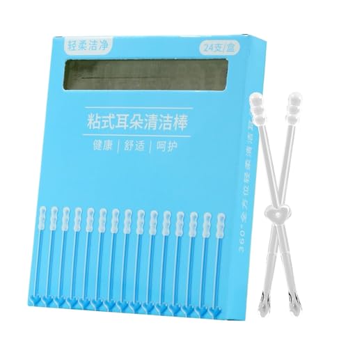 24 Pcs Transparent Adhesive Ear Cleaner Sticks for Adults Safe and Gentle PP Material Cleaning Tools Convenient for Travel and Home Personal Grooming Care