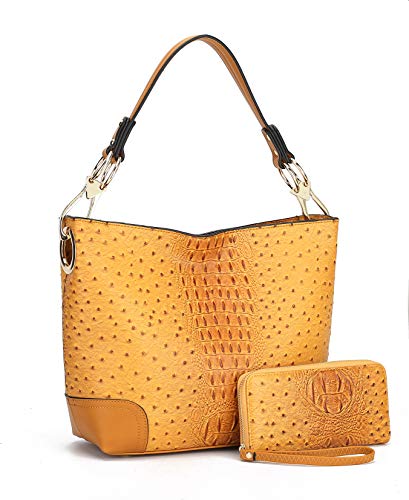 Image of Orange Hobo Shoulder Bag & Wallet Set by MKF Collection