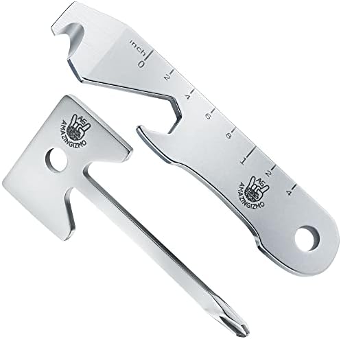 Keyring Multitool | Mini Screwdriver Set of 2 | Phillips Screwdriver + Flat Head Screwdriver Doubling up as Bottle Opener/Keychain Box Cutter/Pocket Ruler/Keychain Multi Tool for Key Organizer