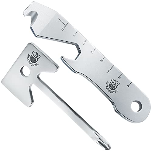 Keyring Multitool | Mini Screwdriver Set Of 2 | Phillips Screwdriver + Flat Head Screwdriver Doubling Up As Bottle Opener/Keychain Box Cutter/Pocket Ruler/Keychain Multi Tool For Key Organizer #TOP2