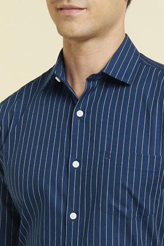 Image of Allen Solly Men's Striped Formal Shirt | Classic Fit | Crisp Tailored Look | Office, Business & Workwear