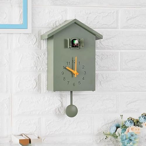 Reloj de pared de cuco moderno con canto de pájaros para salón 3