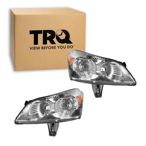 Image of TRQ Headlight Assembly Set GM2502330 GM2503330 Compatible with 2009-2012 Chevrolet Traverse