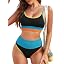 Black Turquoise Colorblock