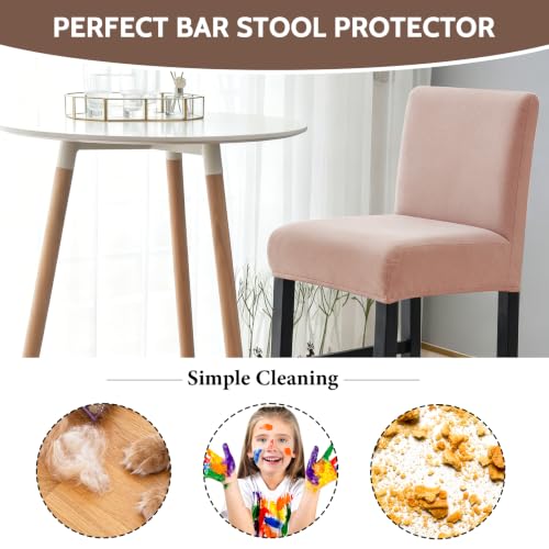 Image of FUANGUI Bar Stool Covers Set of 2, Waterproof Stretch Bar Stool Seat Covers | Washable Removable Bar Chair Covers with Backs Slipcovers, Bar Chair Covers Square for Kitchen Dining Room Cafe