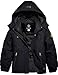 GEMYSE Veste de Ski Imperméable de Montagne pour Fille Manteau d'hiver Extérieur en Polaire Coupe-Vent avec Capuche (Noir 01,8)