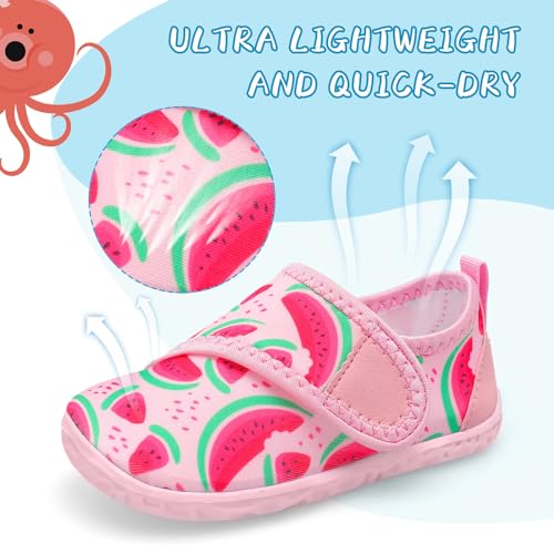 shopUAL Toddler Water Shoes Kids Girls Boys Beach Aqua Socks Skin Barefoot Walking Water Shoes Quick Dry Non-Slip Breathable Swim Pool Surf2