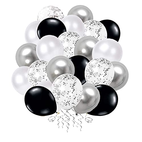 Weiße Metallische Luftballons – 30 Stück, 12 Zoll, Mit Konfetti, Für Hochzeit & Party
