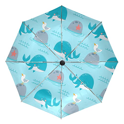Parapluie automatique incassable dauphin mignon coupe-vent ultra-léger