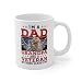 Perfect Printables I'm a Dad Grandpa and a Veteran Nothing Scares Me Coffee Mug Gifts, Army Navy Airforce Vet Cup Present