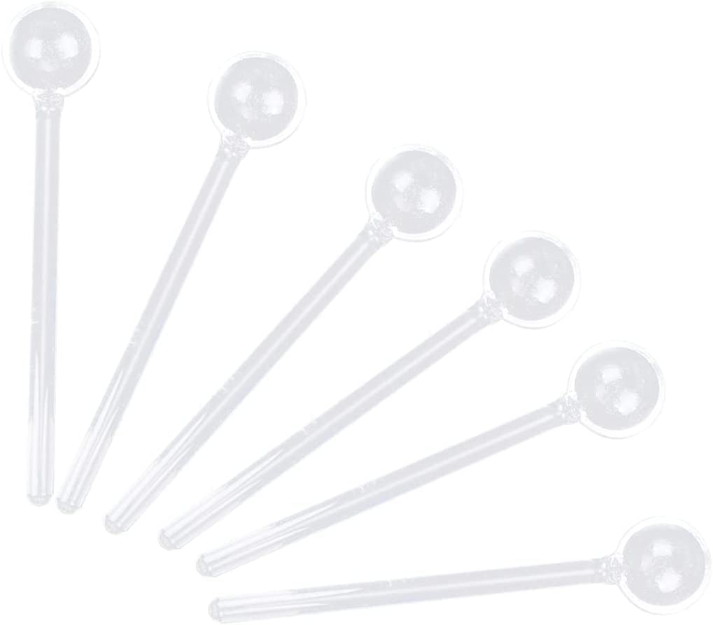 Lot De 6 Petites Cuillères En Verre Cristal – Cuillères à Café, Expresso, Miel Ou Dessert, Transparentes