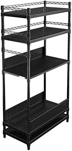 （05:00時点） Bauhutte (バウヒュッテ) デスクサイドラック ラージ パソコン収納 高さ調整 ( 幅 70.4 × 奥行 36 × 高さ 151.3 cm ) ブラック BHS-700SM-BK