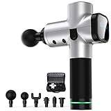 Massage Gun, Upgraded 6 Adjustable Speeds Handheld Vibration Deep Tissue Muscle Massager Device - with 6 Massage Heads and Portable Bag for Deep Muscle Tissue Massage