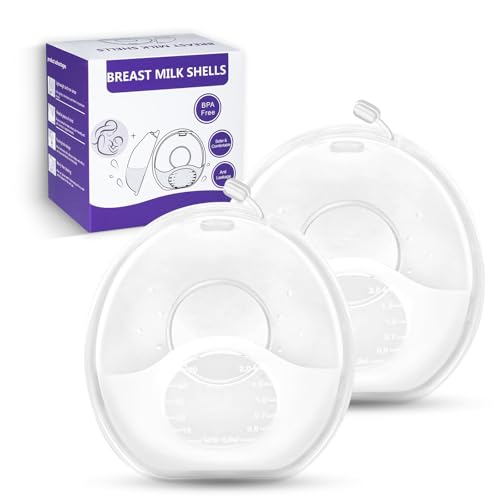 Qmibaby Breast Milk Collector (2 Pack) - High Capacity 60ML/2OZ Breast Shells Leak-Proof & BPA-Free Nursing Cup All-Day Comfort for Breastfeeding Collect Breastmilk