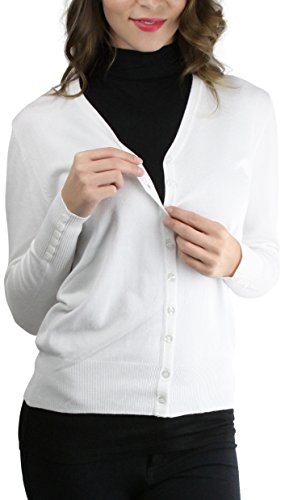 Image of ToBeInStyle Women's Long Sleeve Button Down V-Neck Cardigan