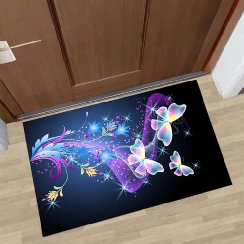 ���փ}�b�g �����ׂ��J���t���Ȓ� 50×80cm doormat Amazing Butterfly Colorful