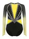 Les strass brillants et le design color-block rendent ce justaucorps attrayant et parfait pour les spectacles, ajoutant une touche glamour et spectaculaire