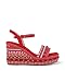Alma En Pena Cuña de mujer con pedrería. V23450 SUEDE RED - talla: 38