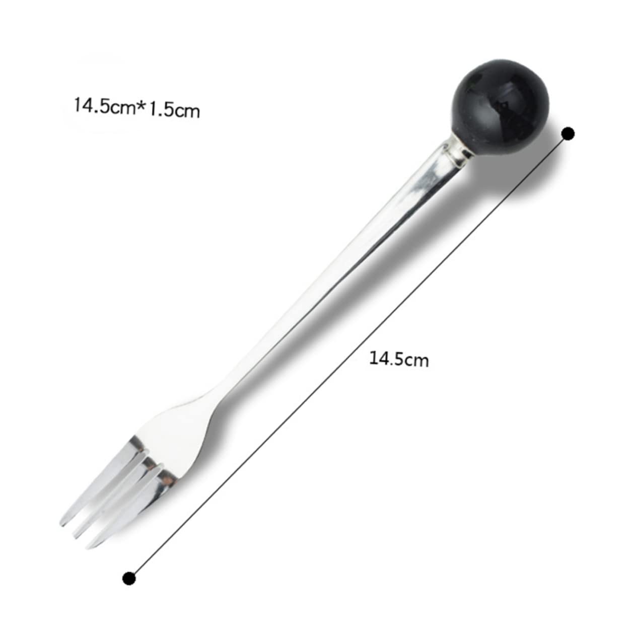 MAGICLULU 18pièces Couverts Acier Inoxydable Avec Poignées Céramique Pour Desserts Et Café Mini Fourchettes Élégantes Noires