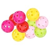 TOYMYTOY 12pcs Perforated Plastic Play Balls Hollow Golf Practice Training Sports Balls (Mixed Colors)