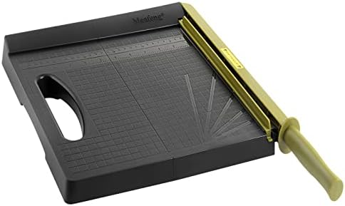A4 Paper Cutter Guillotine, 12" Cut Length, 16 Sheets Capacity, Portable Stack Paper Trimmer, Foldable Design for Office Home School Paper Photo Cardstock Label Cutter