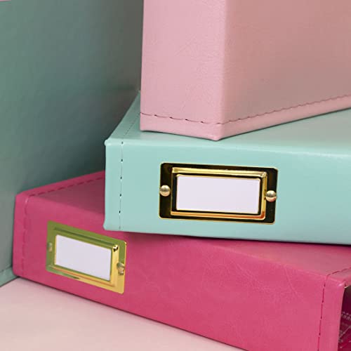 Craftelier - Eco-Leather Ring Album with 5 Plastic Sleeves of 6" x 8" (15.24 x 20.32 cm) | 2 Gold Metal D-Ring System and Label Holder | Size 23.7 x 23.7 x 5.1 cm - Bubblegum Pink Colour by Craftelier - Image 4
