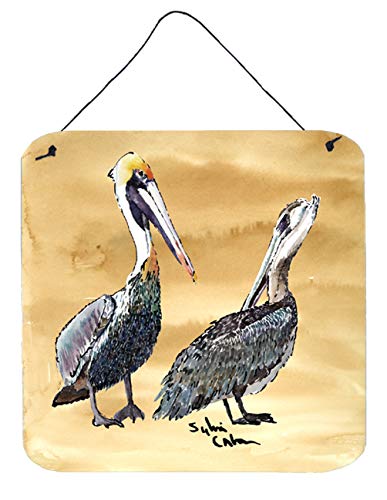 Caroline's Treasures 8408DS66 Pelican Wall or Door Hanging Prints Aluminum Metal Sign Kitchen Wall Bar Bathroom Plaque Home Decor, 6x6, Multicolor