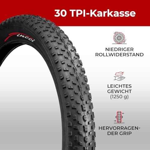 Fatbike Reifen Fincci 26 x 4.0 Zoll – Paar Faltbare Fahrradreifen