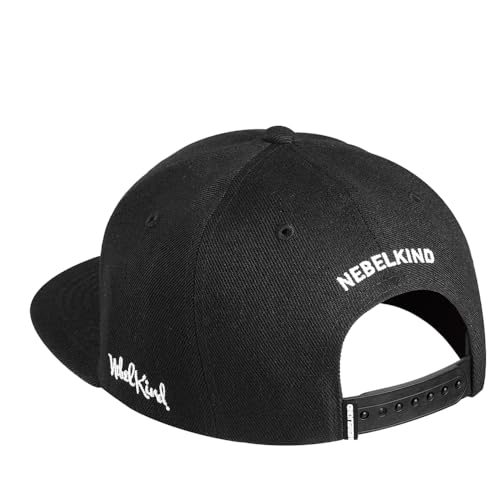 Nebelkind Snapback Cap Schwarz Kassetten Retro Größenverstellbar Unisex One Size - 4