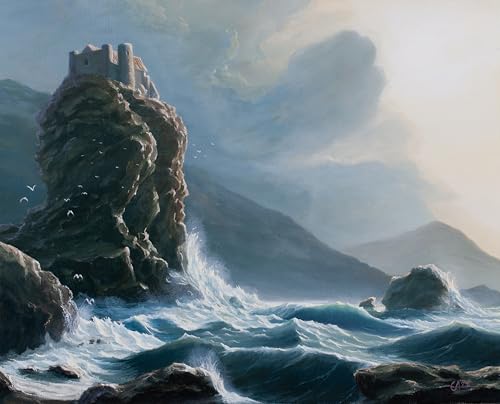 Toile de marine à l'huile de 46x38cm aux pigments authentiques