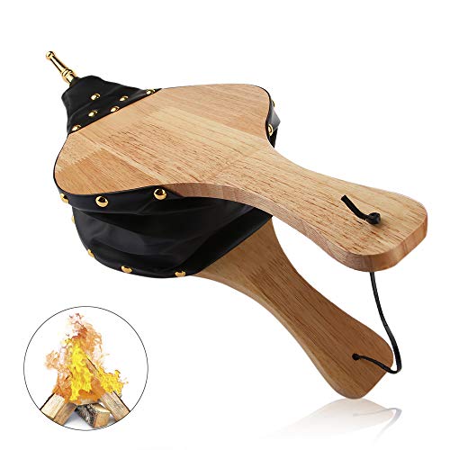 Uplayteck Fireplace Bellows, 19"x 8" Wood Fire Blower Fireplace Tools Accessories with Hanging