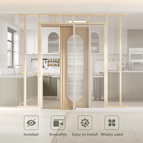 EaseLife 28x80in Pocket Door Frame Kit with Two-Way Soft Close Mechanism for 2X4 Studs Wall,Sliding Hardware for 24"-28" Wide Door,Aluminum,Slide Smoothly Quietly,Easy Install,No Door (28in x 80in) by EaseLife - Image 2