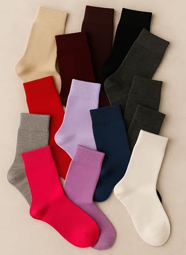 Image of Hugh Ugoli Women's Thin Soft Rayon Derived from Bamboo Crew Socks for Dress, Trouser, Seamless Toe & Non-Binding, 5-8 /9-11