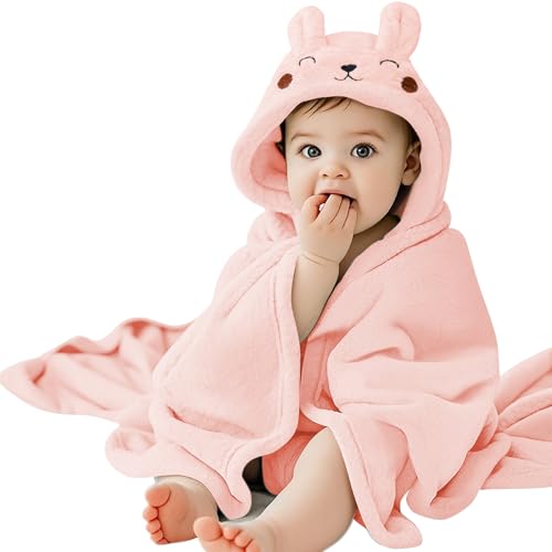 DUDUELITE Toddler and Baby Hooded Bath Towel Suitable for Baby Boys and Girls Aged 0 to 5 Years Old - A Soft, Absorbent and Sun-Protective Hooded Bath Towel.31.5