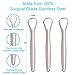 Metal Tounge Scraper Cleaner Silver - Tongue Scraper Surgical Grade Pro Stainless Steel (Pack of 3) - Tough Cleaner for Adults, Kids, Men & Women - Raspador de Lengua - Limpiador de Lengua
