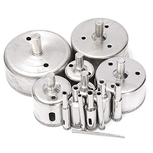 Juego de 14 brocas diamantadas 3-70 mm para cerámica y vidrio miniatura 1