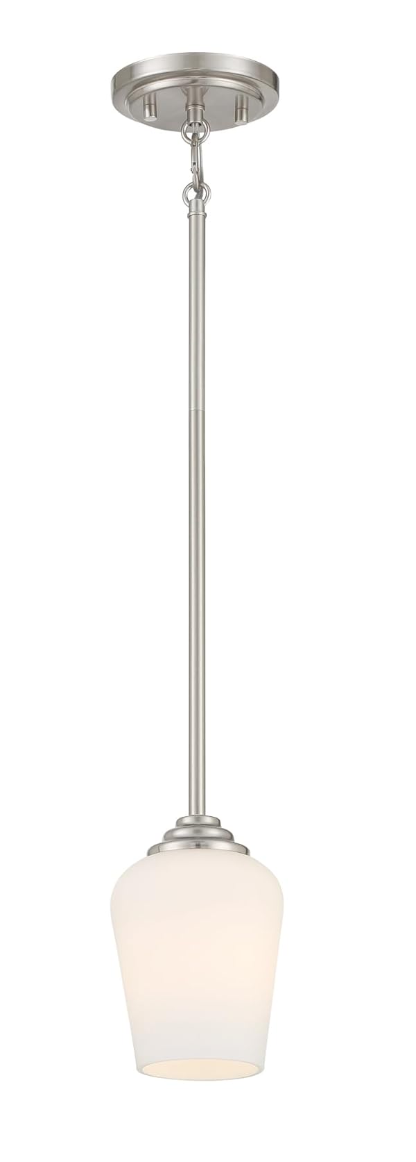 Minka Lavery 4921-84 Shyloh Convertible Pendant to Semi-Flush, 1-Light, 60 Total Watts, 4.88-in H x 7.25-in W, Brushed Nickel by Minka Lavery - Used condition - US$51.98