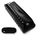JDR Harmonica Key of Paddy C Ninja, Blues Mini Harp 10 Holes 20 Tones Musical with Case for Adults K