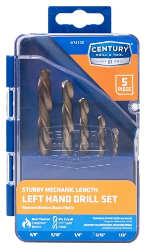Century Drill & Tool, 74105, Left Hand Drill,Splint Point Tips, Precise Drilling