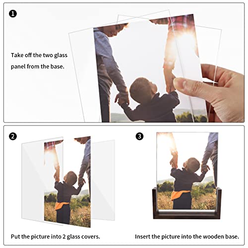 Petaflop 8X10 Picture Frame Set Of 2, Rustic U-Shaped Double Sided Frames Made To Display 8 By 10 Photos, Menu Holder Sign Card Stand For Desk Tabletop #TOP3