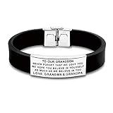FALOGIJE Inspirational Letters to Our/My Grandson I Hope You Believe Bracelet Gifts from...